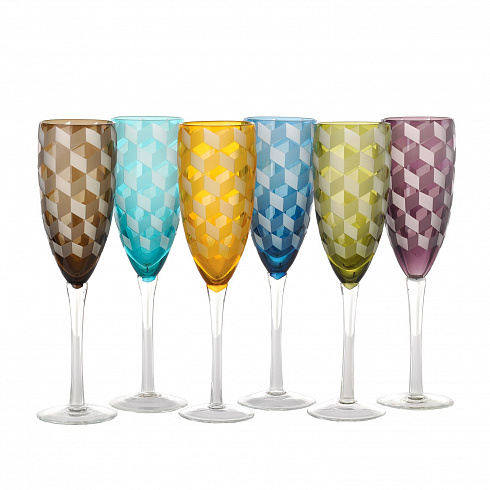 Набор Pols Potten Champagne blocks multicolor Glasses 140-230-131
